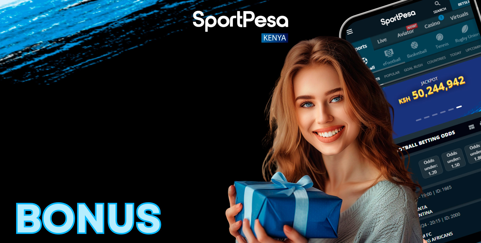 The Sportpesa app offers a lucrative welcome bonus