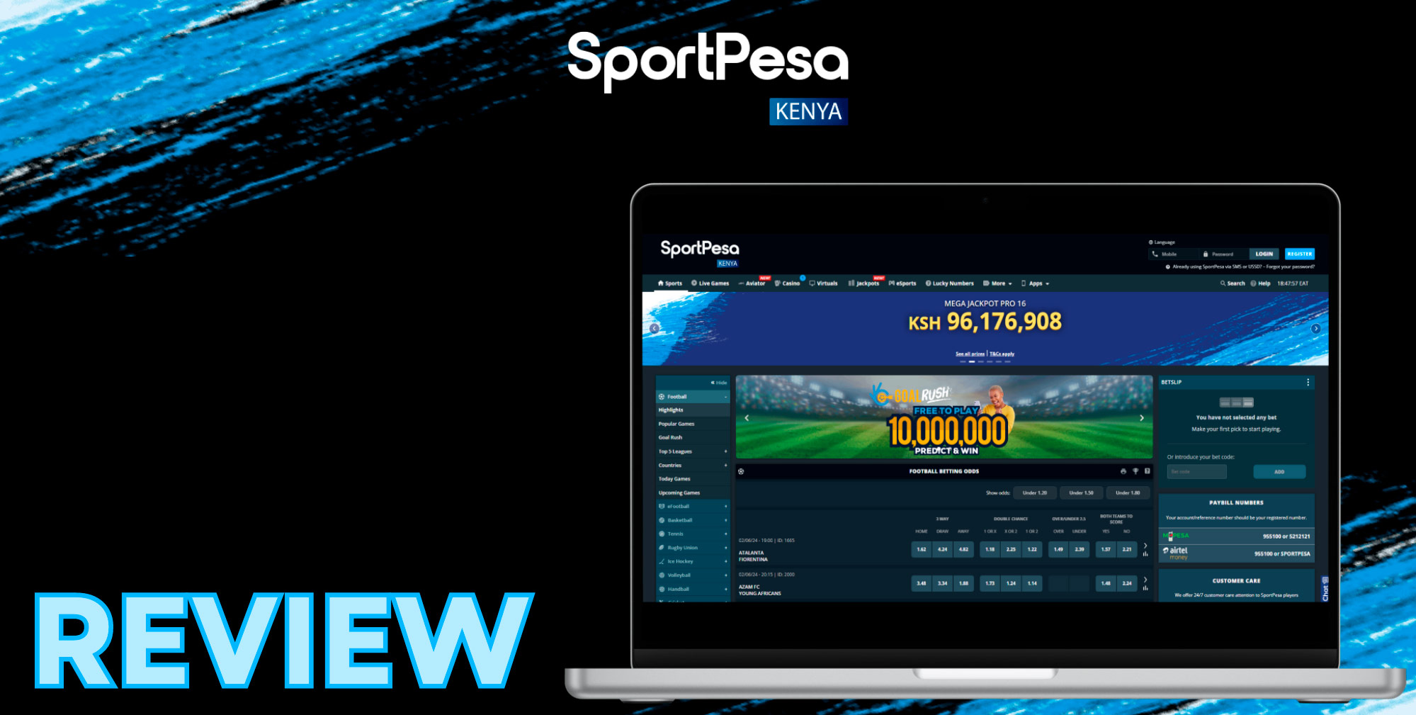 The Sportpesa website has an attractive design