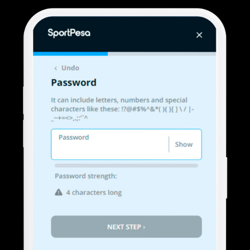 Create a Sportpesa username and password